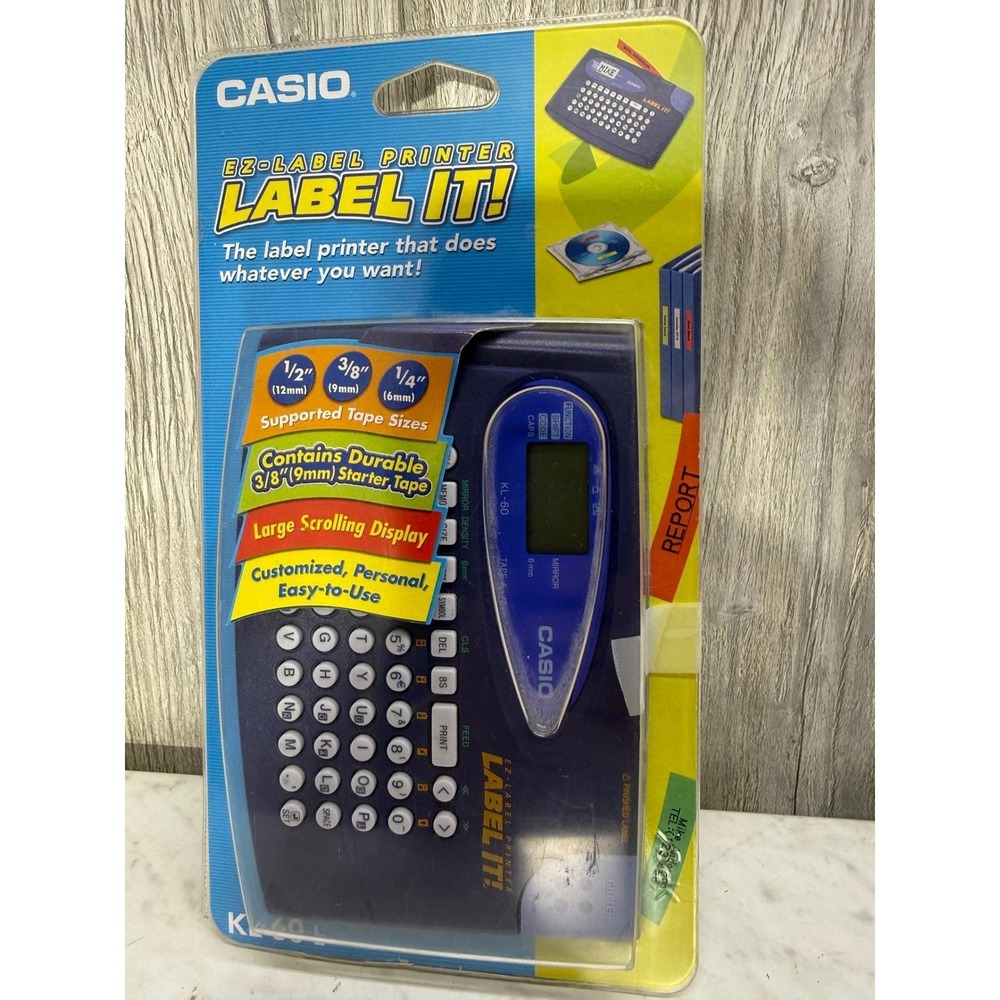 Casio KL-60 EZ-Label Printer Label It! Compact System New In Package Blue